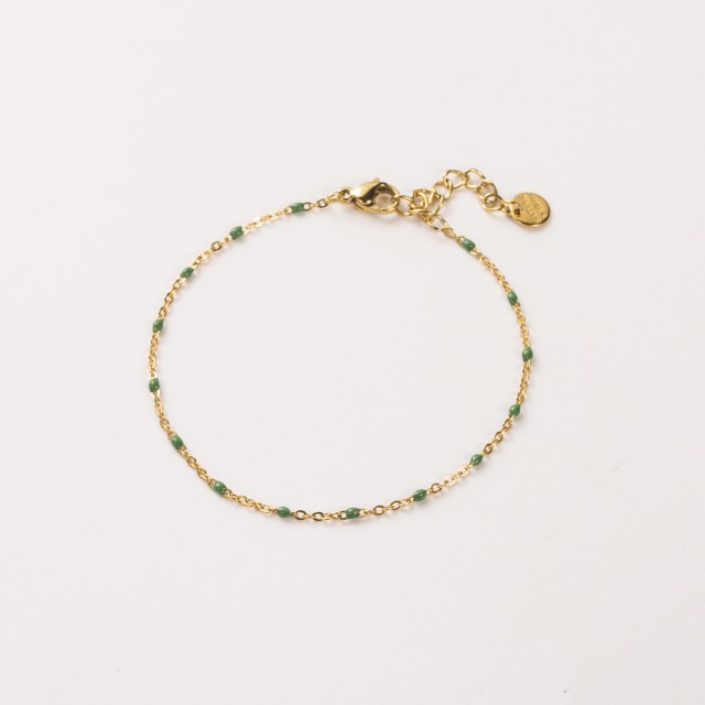 Bracelet à Perles de Couleur Uni Couleur:Vert Kaki
