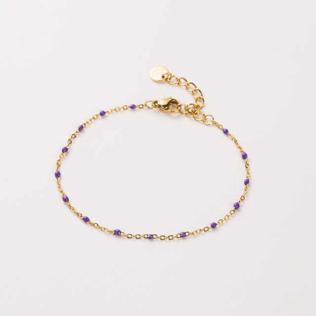 Bracelet à Perles de Couleur Uni Couleur:Violet