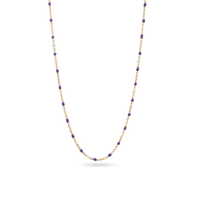 Necklace with Colored Pearls Unicolor Color:Purple