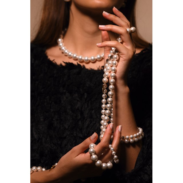 Collier Fausses Perles à Détail Or M