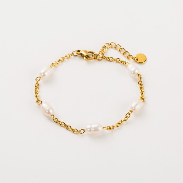 Bracelet Chaîne avec Perles d'Eau Douce 