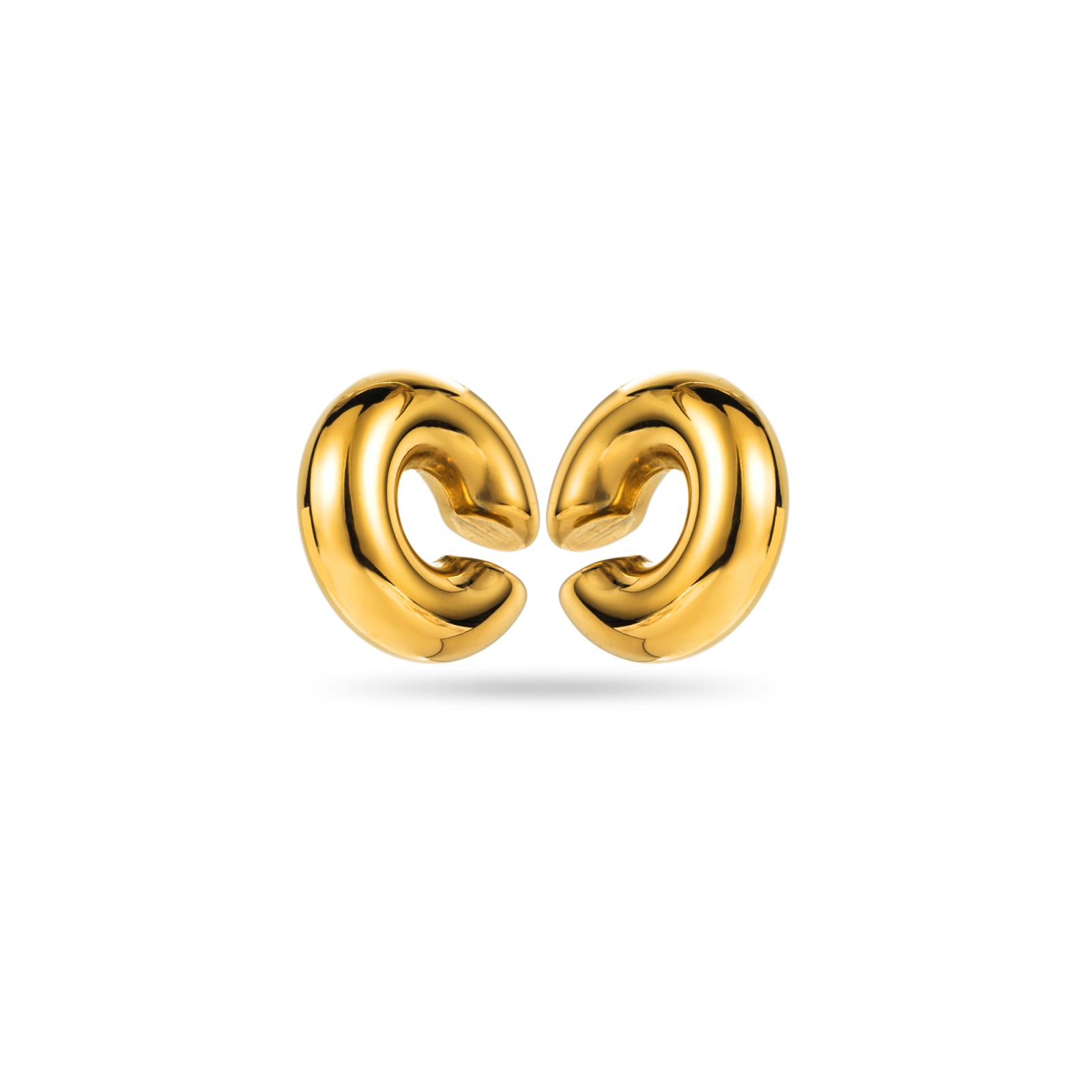 Large Hoops Earcuffs Earrings Color:Gold