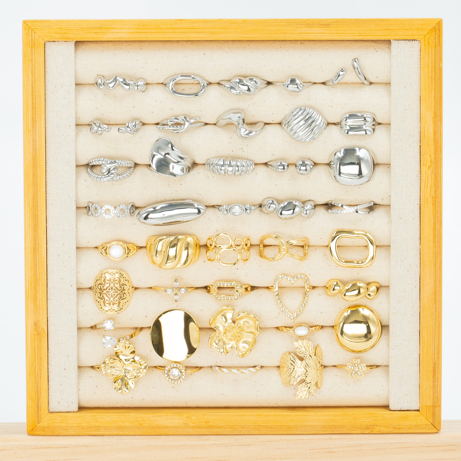 Lot de 12 Bracelets Tissus Pendentif Cercle Matelassé