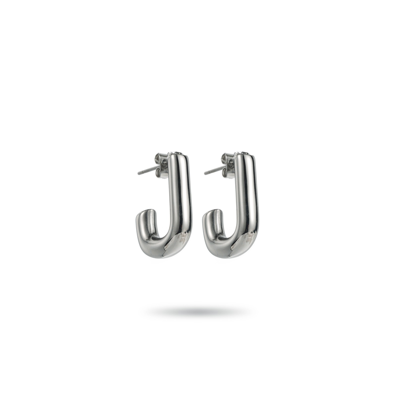 J-Shaped Half hoops Earrings Color:Gold