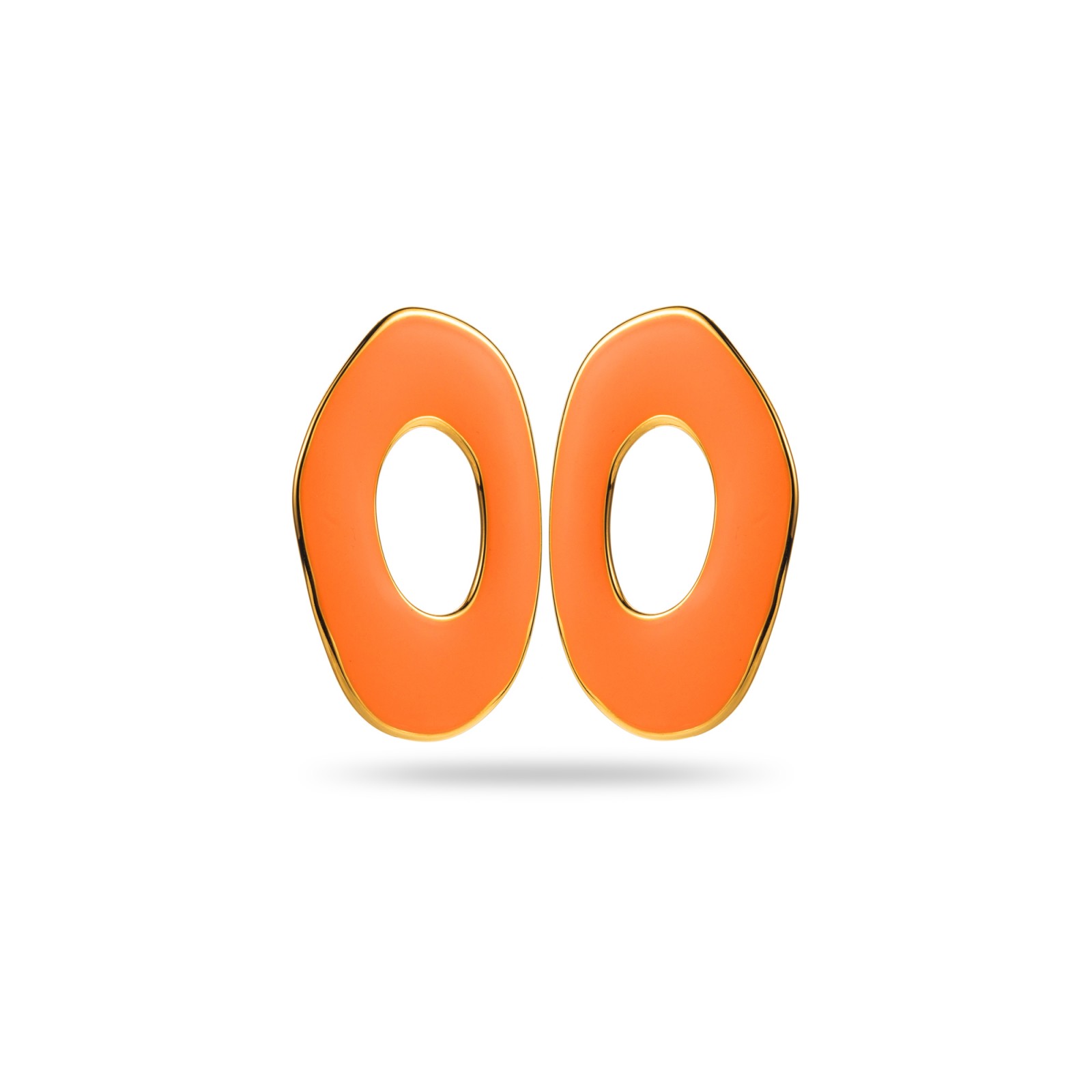 Boucles d'Oreilles Anneau Asymétrique Coloré Couleur:Orange
