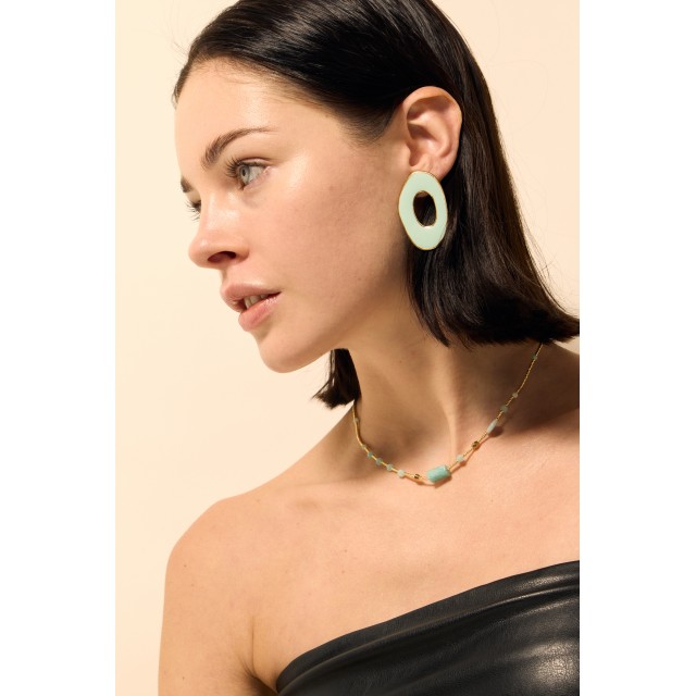 Colored Asymmetrical Ring Earrings  