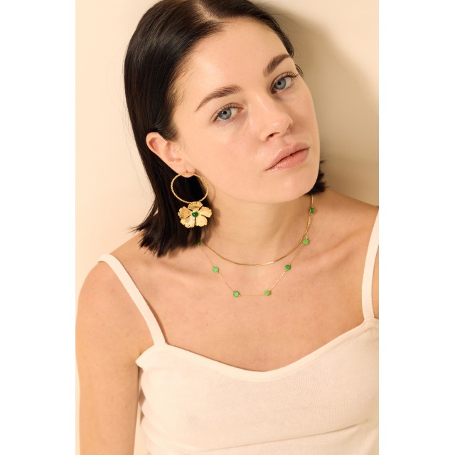 Multi Rows Necklace with Colored Nacre