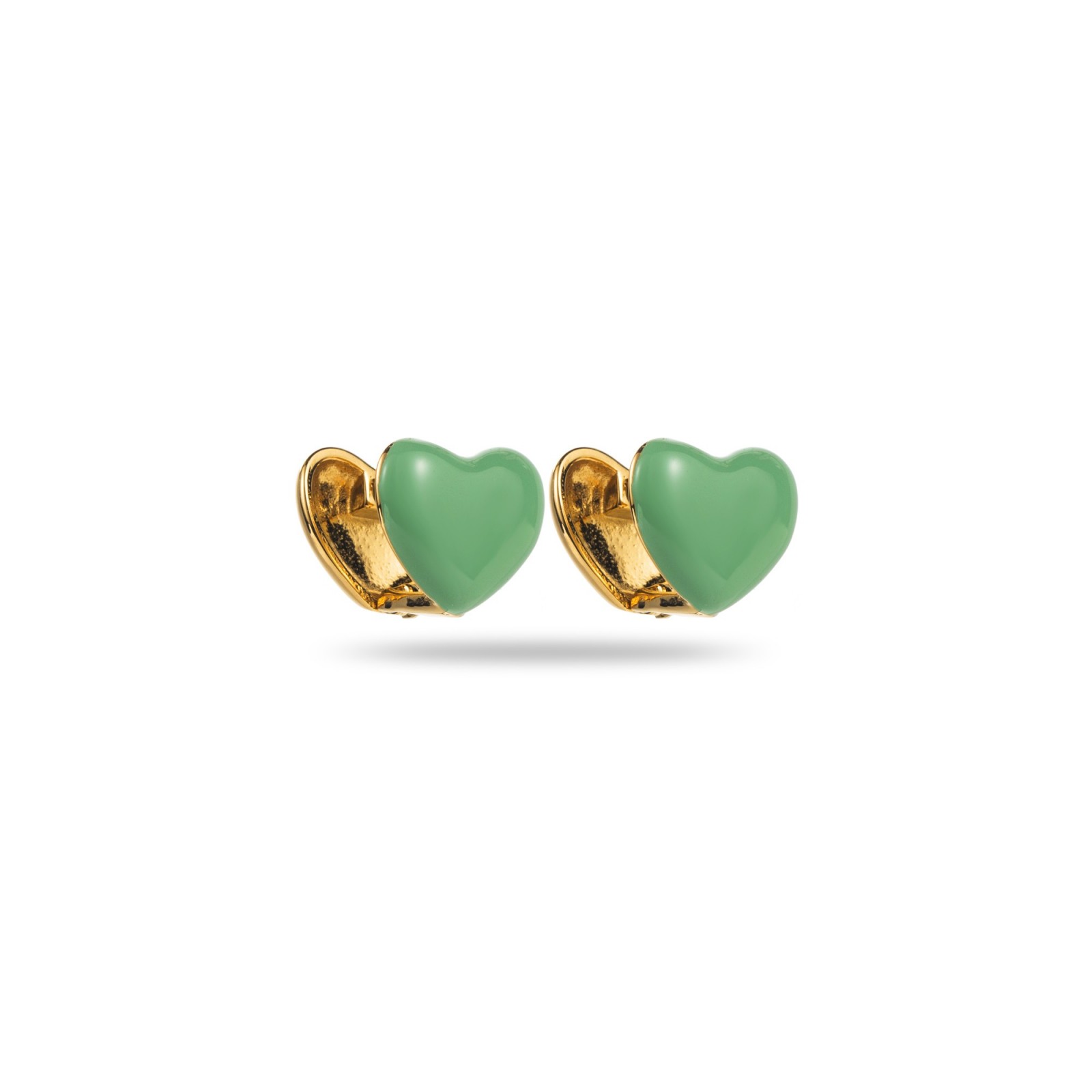 Boucles d'Oreilles Puces Mini Coeur de Couleur Couleur:Vert