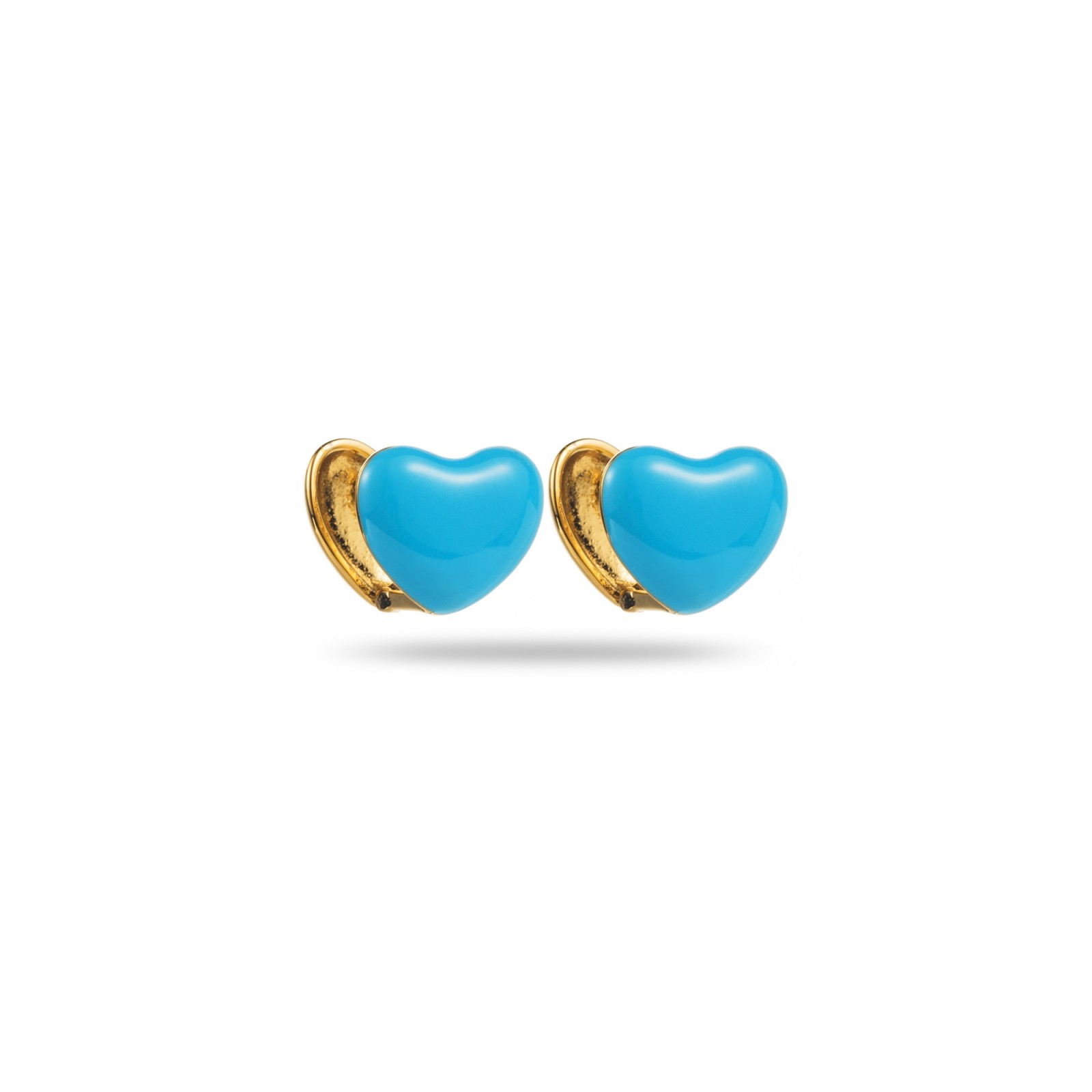 Mini Colored Heart Studs Earrings Color:Blue