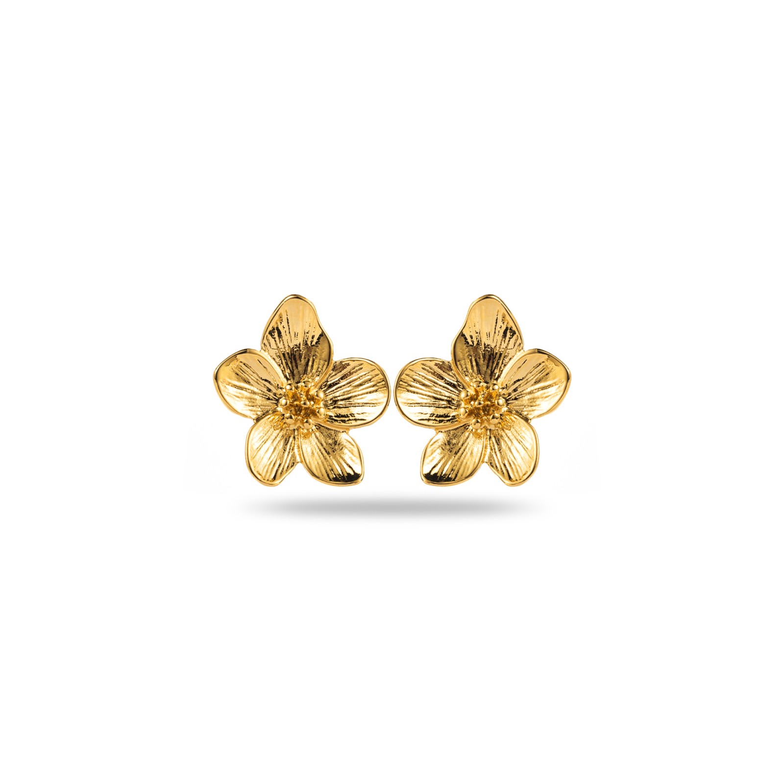 Flower Studs Earrings with Pollen Heart 
