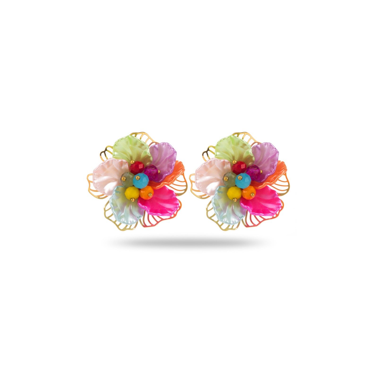 Pearly Flower Blossom Earrings 