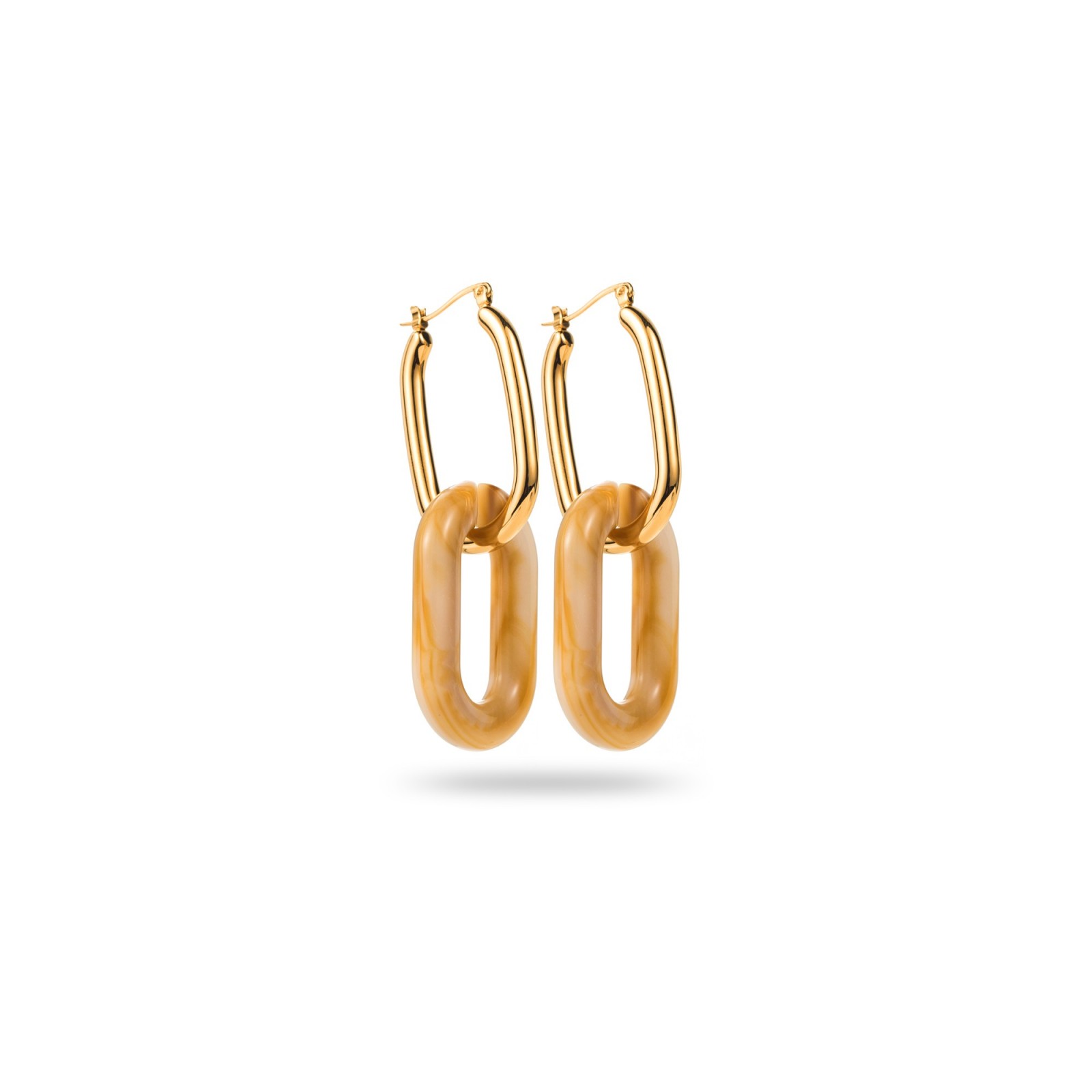 Boucles d'Oreilles Mini Créoles avec Anneau Coloré Couleur:Taupe