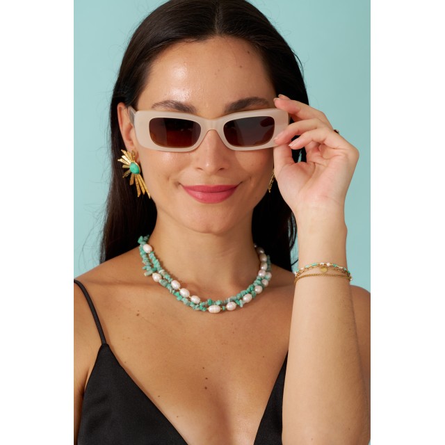 Bracelet Multi-Rang à Perles d'Eau Douce et Perles Heishi