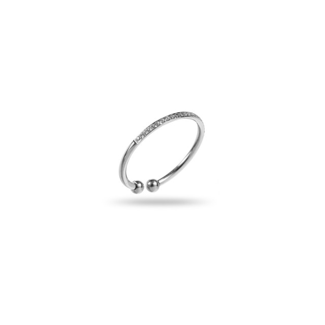 Fine Ring with Surface Prong Setting Color:Silver