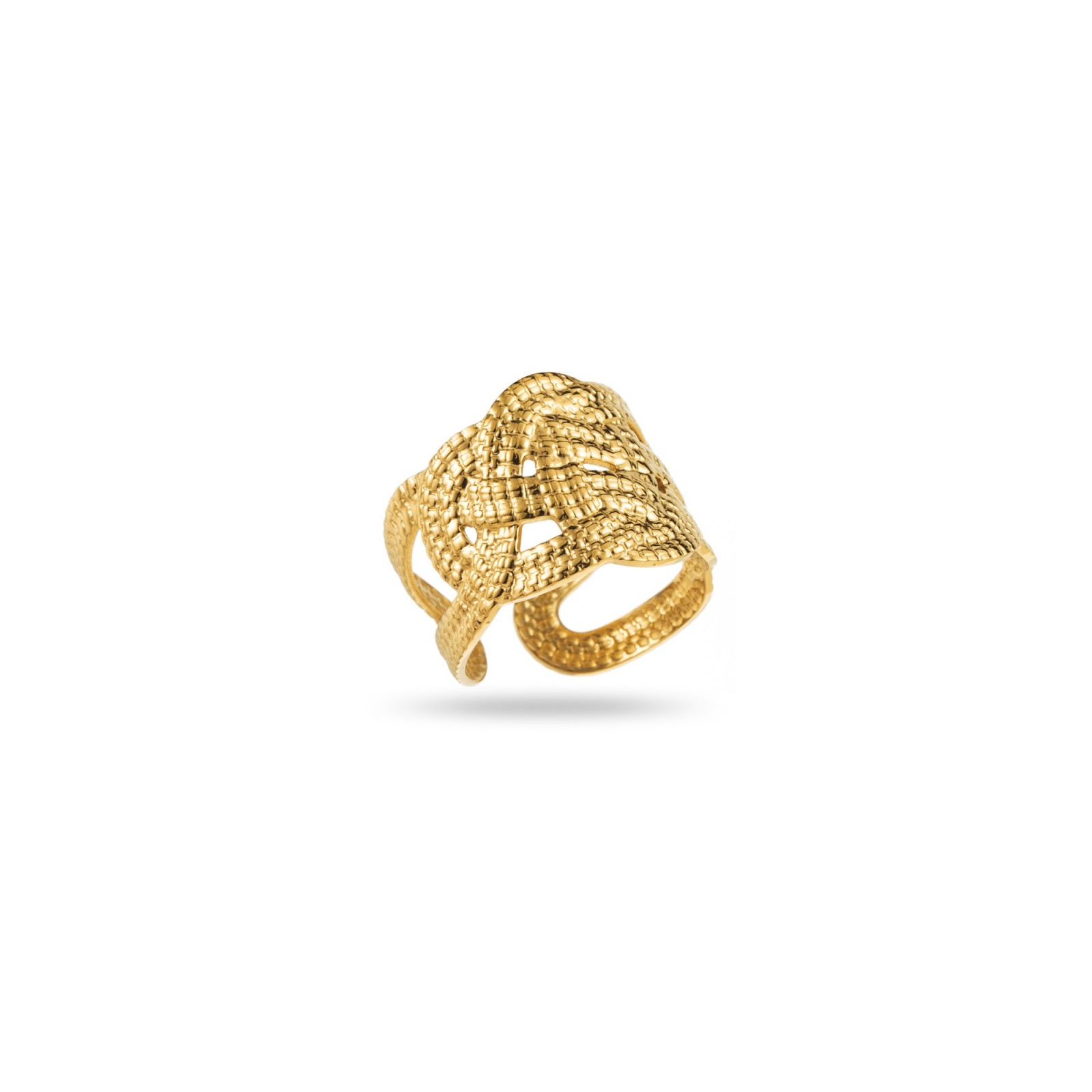 Large Braided Cord Ring Color:Gold