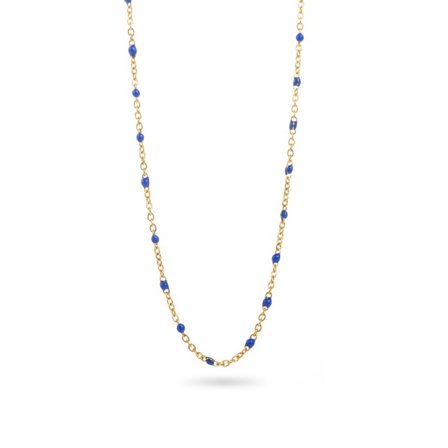 Collier à Perles de Couleur Uni Couleur:Bleu Royal