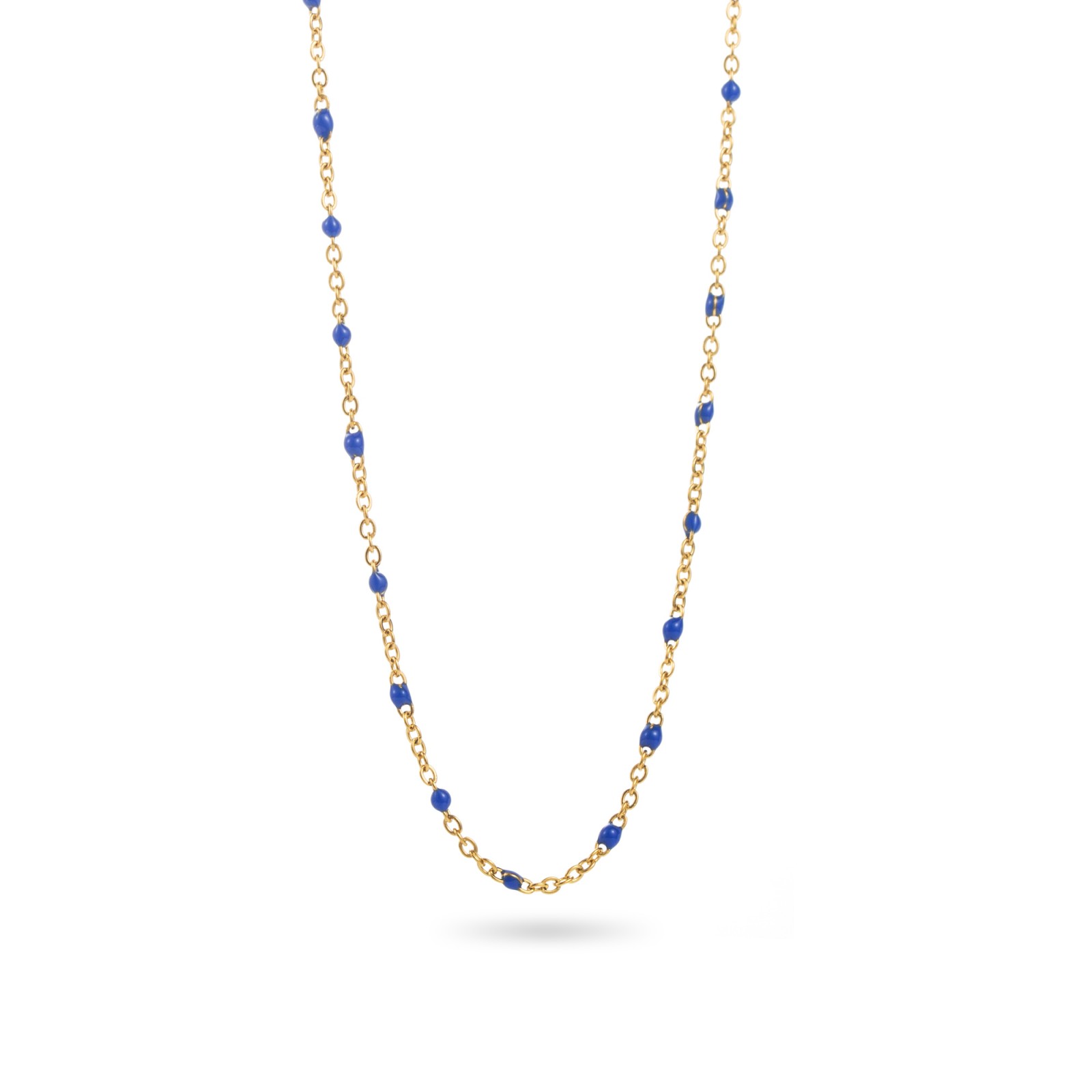 Collier à Perles de Couleur Uni Couleur:Bleu Royal