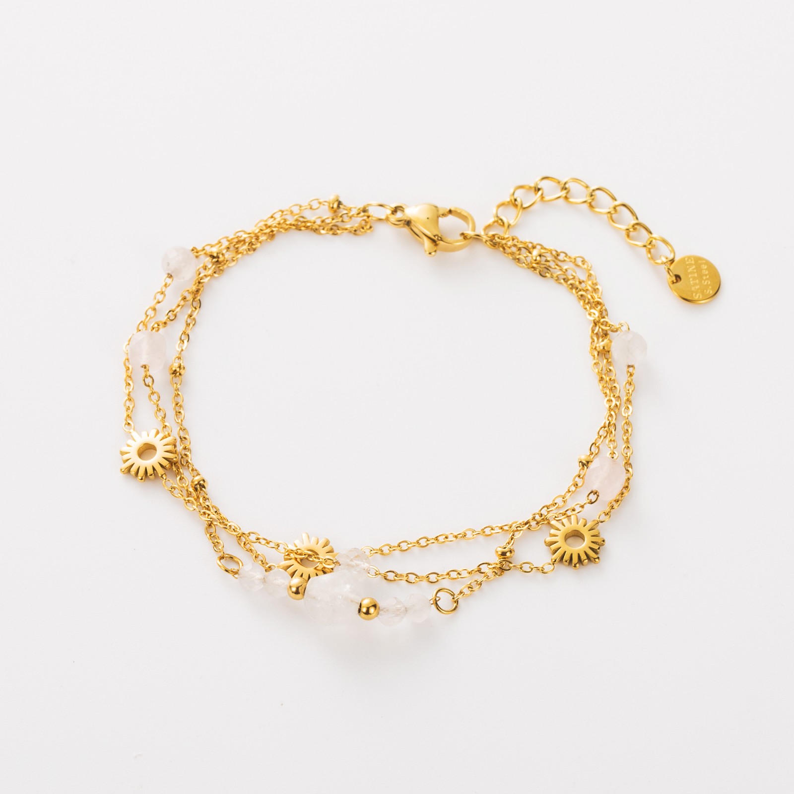 Bracelet Multirang Perles de Pierre et Soleil