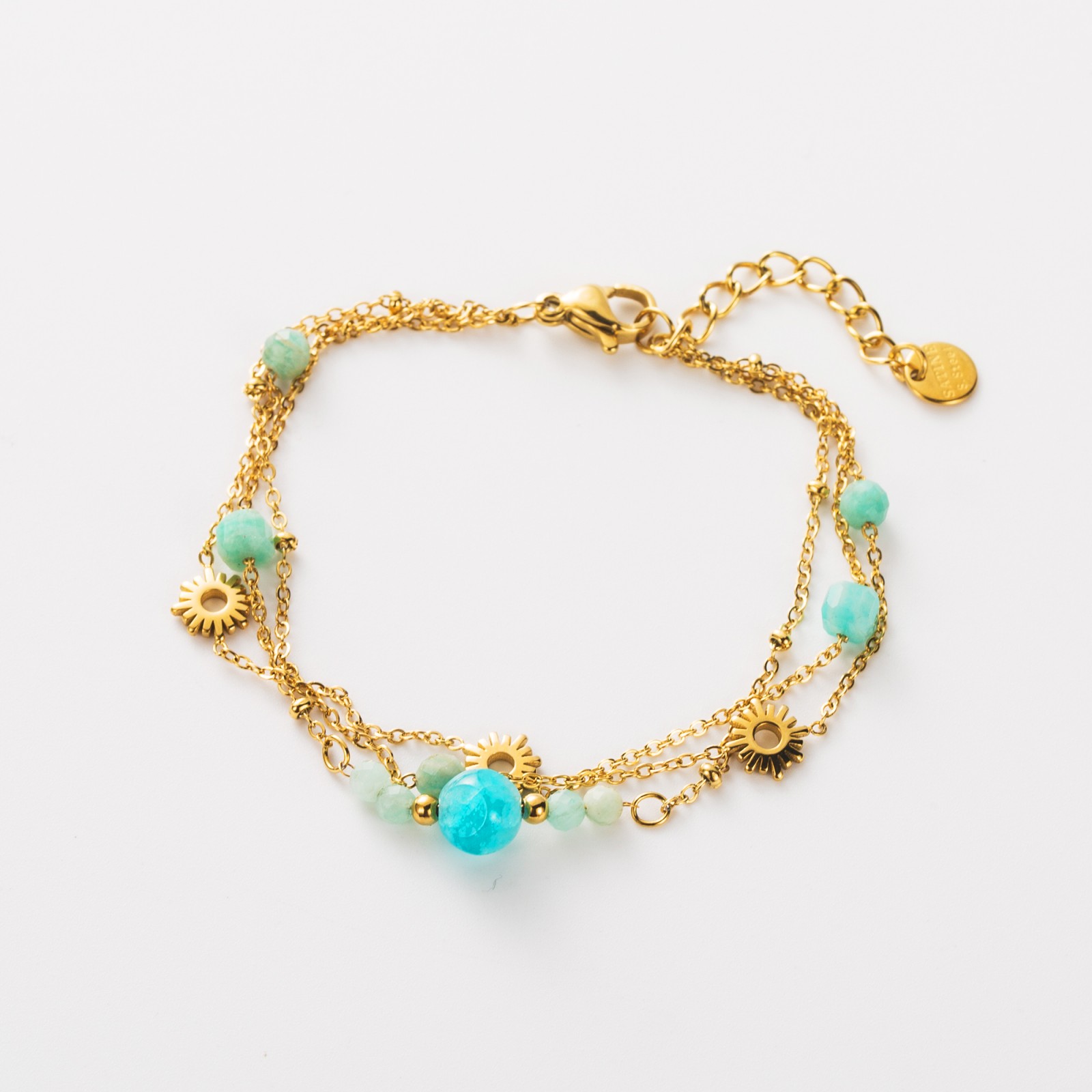 Bracelet Multirang Perles de Pierre et Soleil