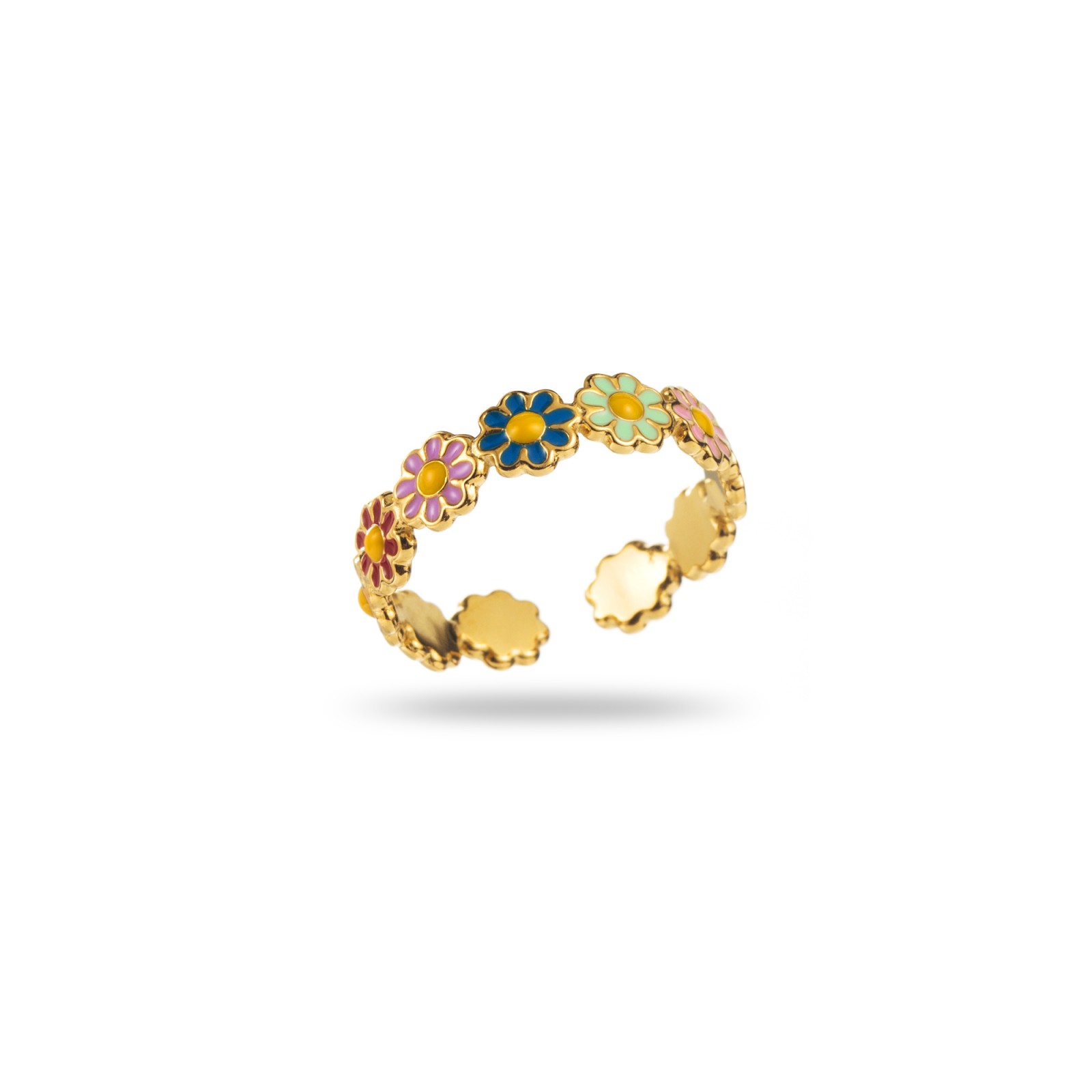 Colored Daisy Crown Ring