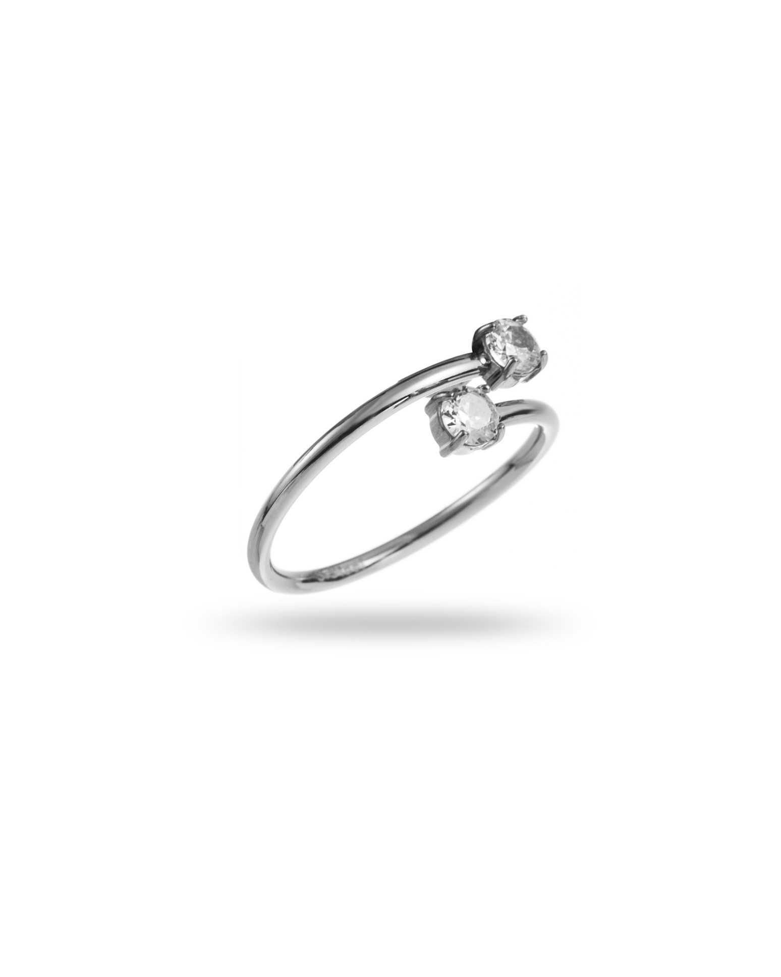Bague Extensible Femme Strass Rose Blanc - Bijou Fantaisie Stretch Doré