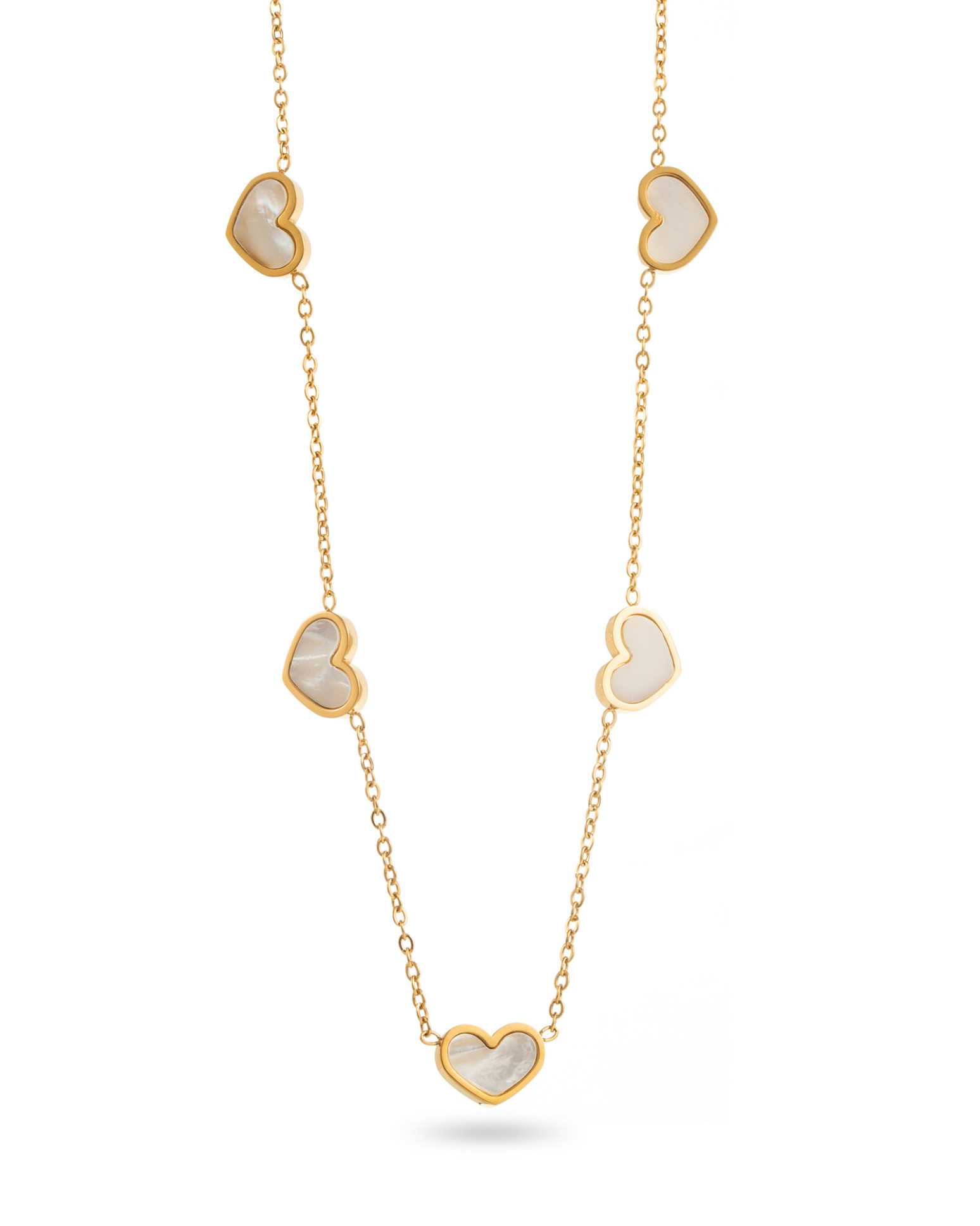 Collier Pendentif Coeur Ouvert Perles De Verre Nacré - Fantaisie Fille