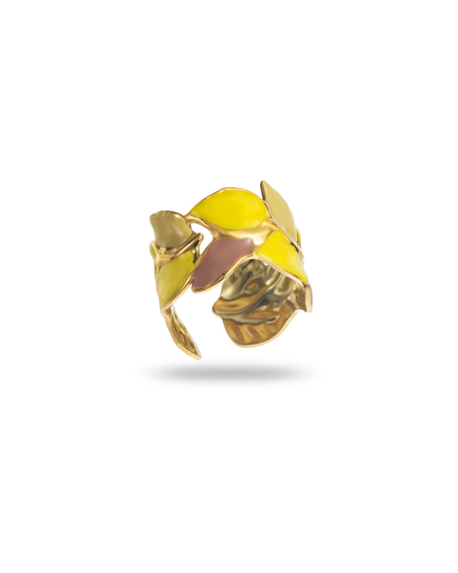 Bague feuille colorés - SATINE