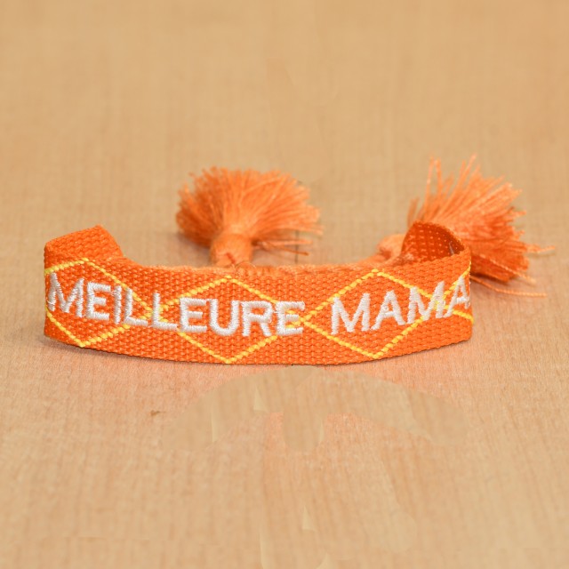 Bracelet tissé Meilleur maman Couleur:Orange
