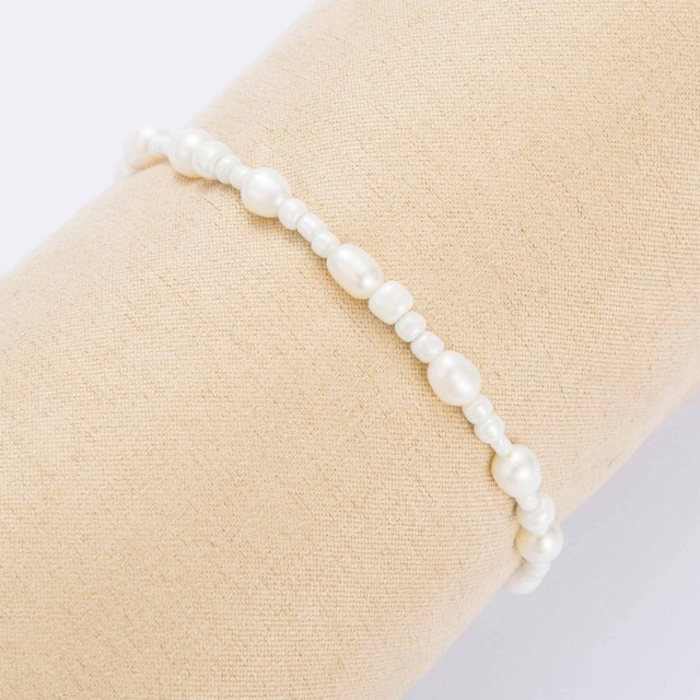 Bracelet Chaîne de Perles d'Eau Douce Couleur:Blanc