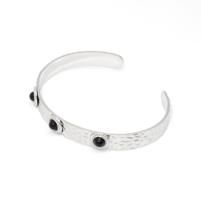 Bracelet Acier Inoxydable  Color:Black Silver