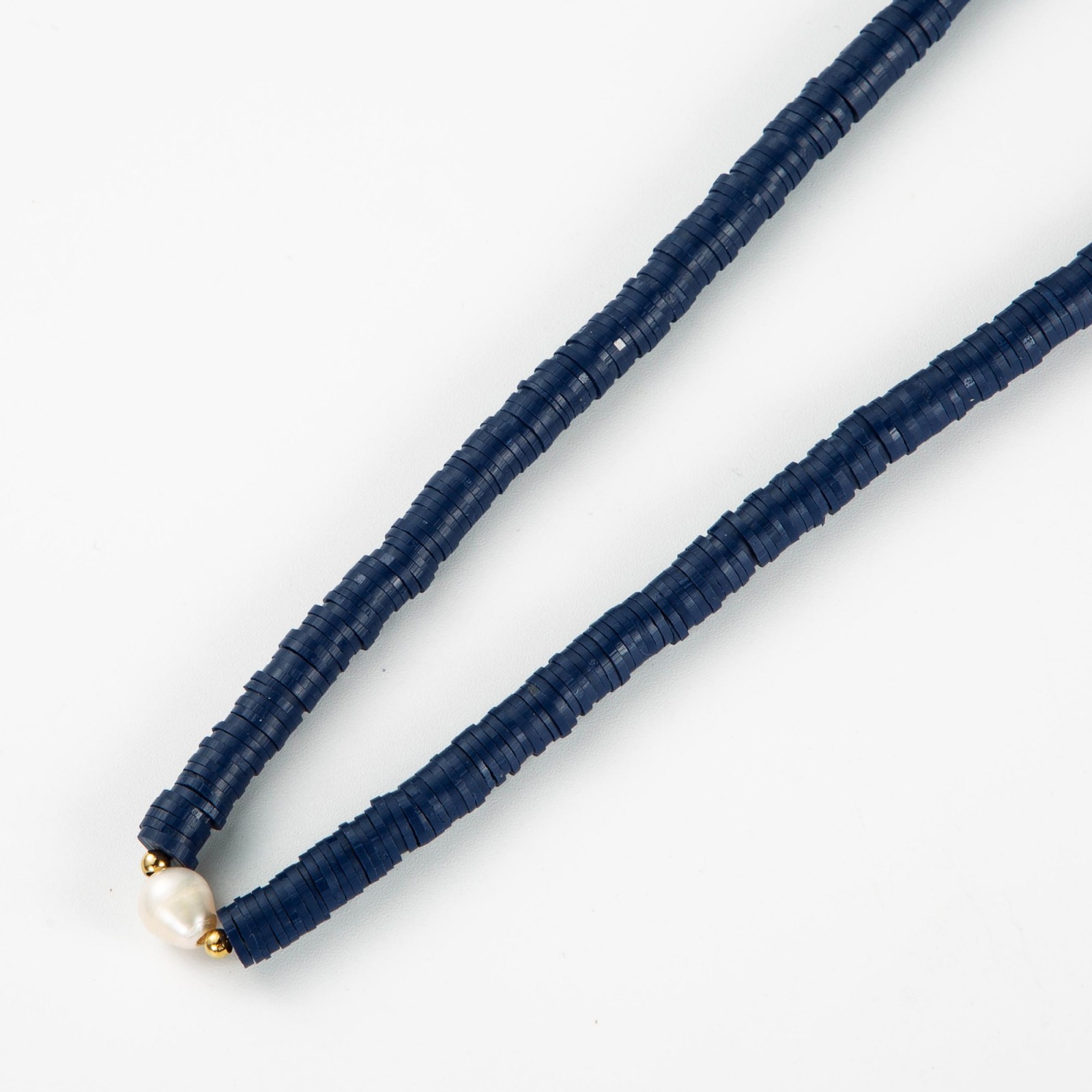 Stainless Steel Short Necklace Color:Navy Blue
