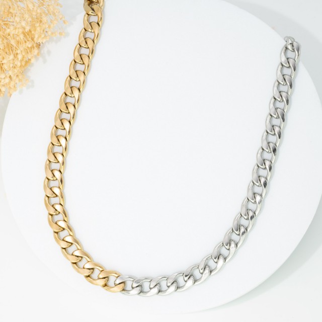 Stainless Steel Chain Necklass  Color:Gold Silver