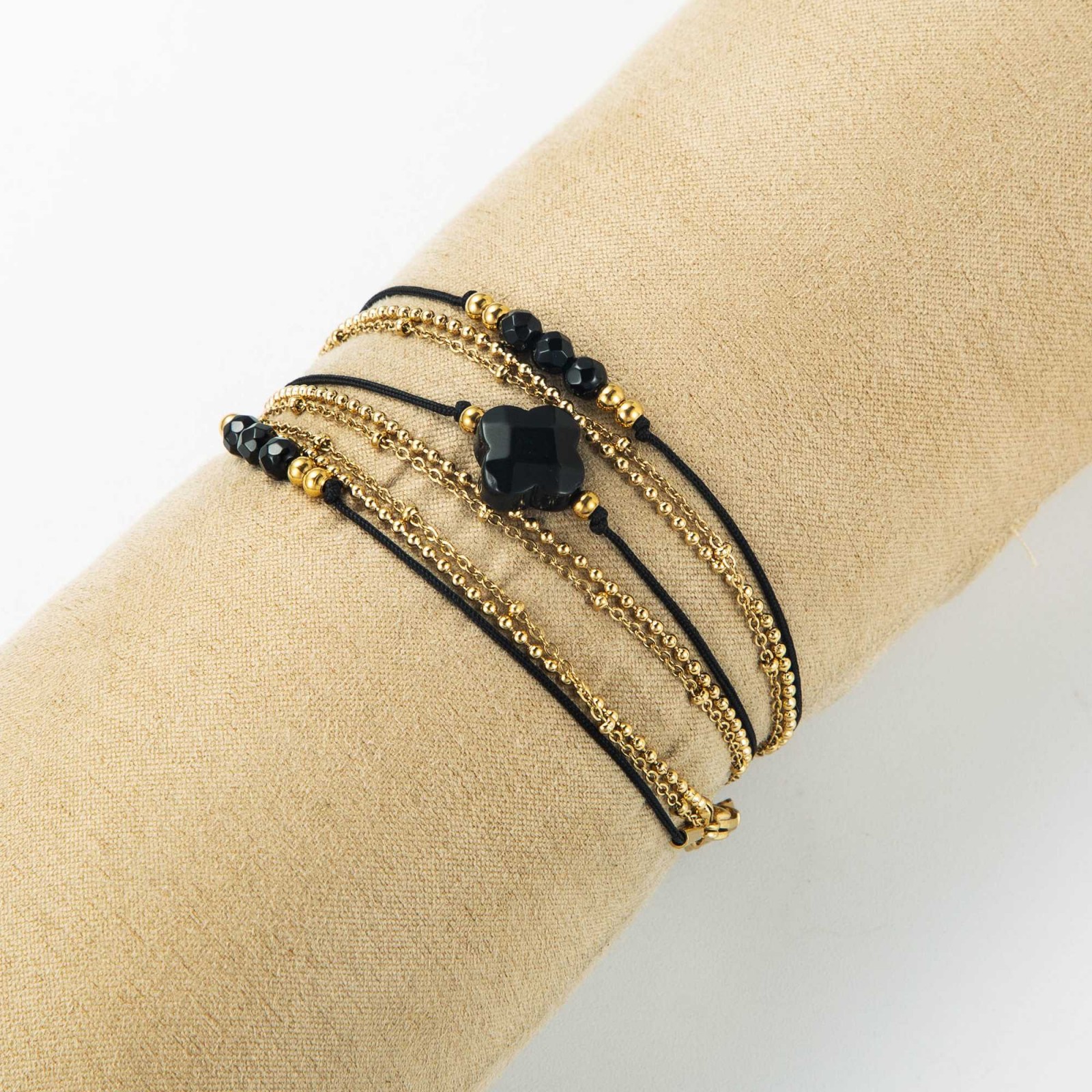 Stainless Steel Chain Bracelet Color:Black Gold
